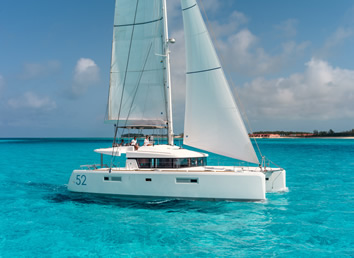 Gay sailing luxury catamaran yacht